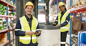 women and man in distribution 01